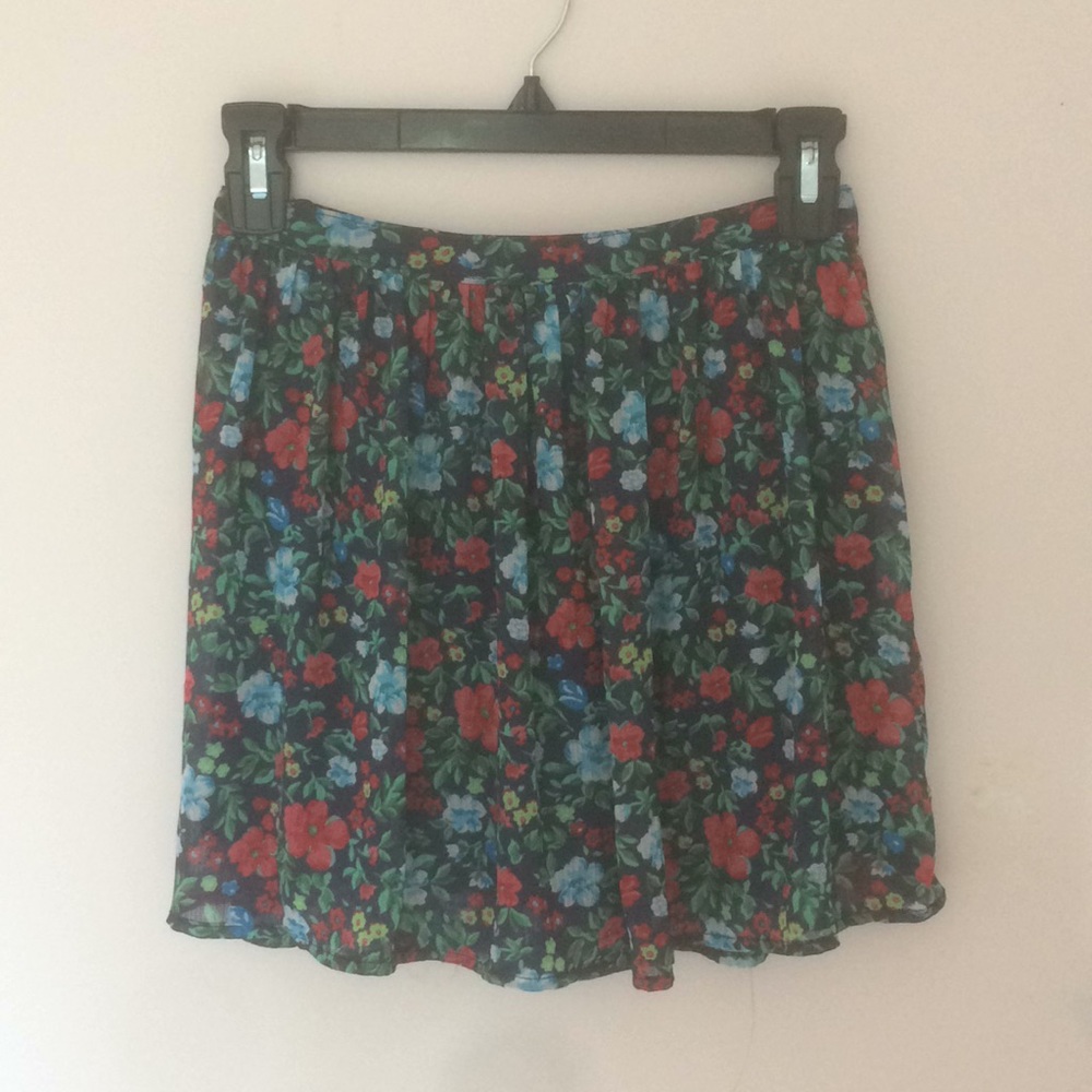 floral mini skirt